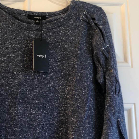 🍁New Lace Up Long Sleeve Top Sz S - Picture 5 of 6